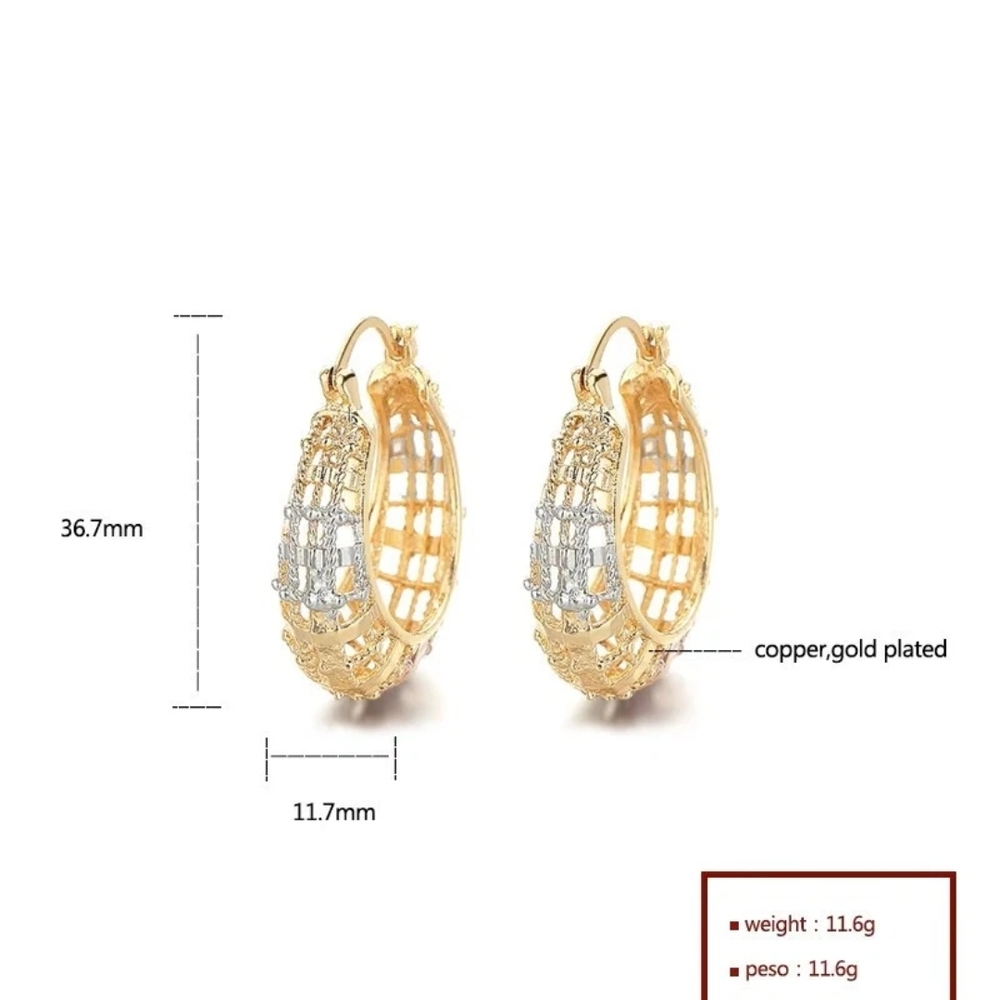 Elegant 18k Gold Plated Copper Hoop Earrings
